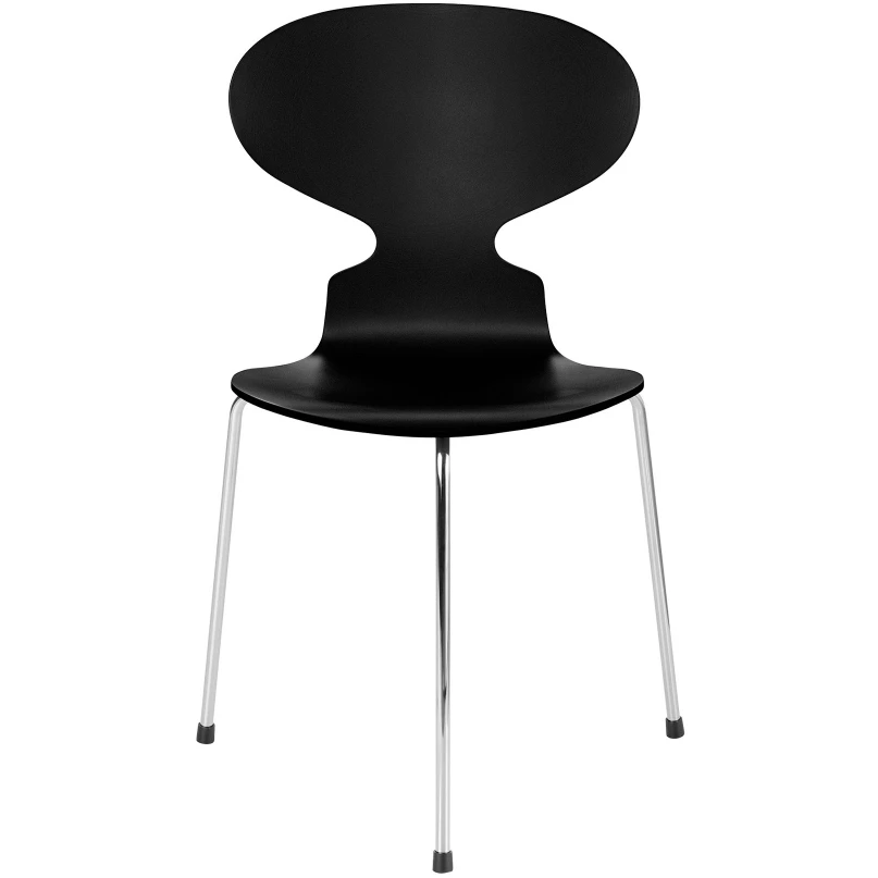 3100 Myran 3 legs, lacquered, midnight blue, underframe chrome-plated steel - dining chairs - Arne Jacobsen - blue - metal/wood