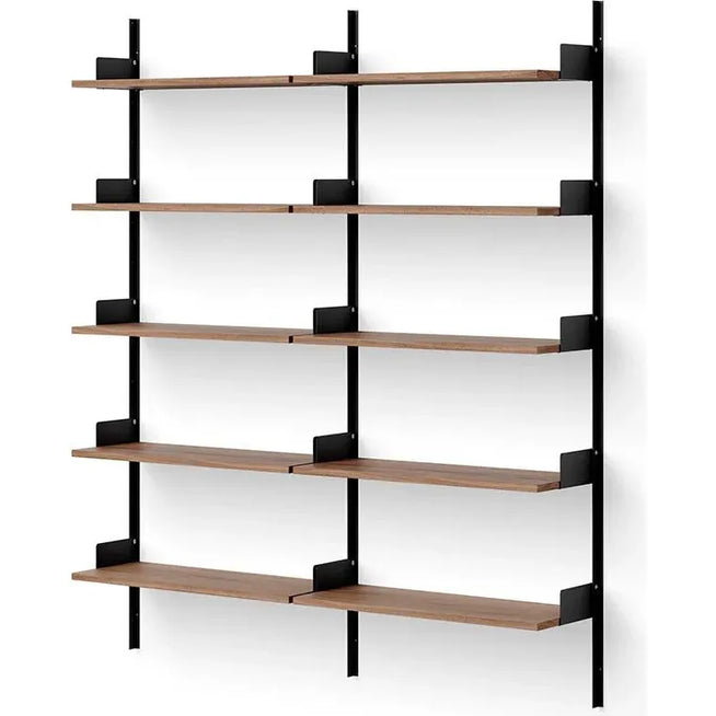 Photo of New Works Library Shelf - Reolsystem - Walnut / Black - H190 X W163.5 X D30.5 Cm