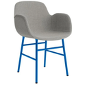 Form Armchair Full Upholstery Steel - Spisebordsstol - Bright Blue Steel /