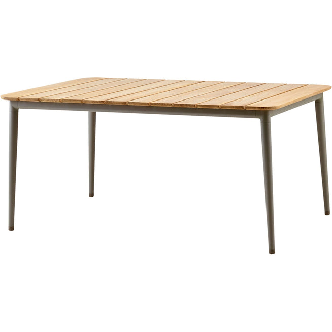 Photo of Core Dining Table, 160x90, Taupe, Table Top: Teak, Frame: Aluminium - Outdoor Dining Table - Foersom & Hiort-lorenzen Mdd - Beige - Metal/Wood