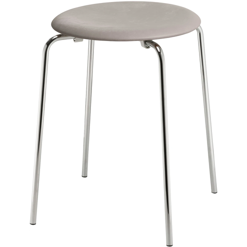 Photo of 3170 Dot - Lava Buffed Leather - Stools - Arne Jacobsen - Grey - Leather/metal