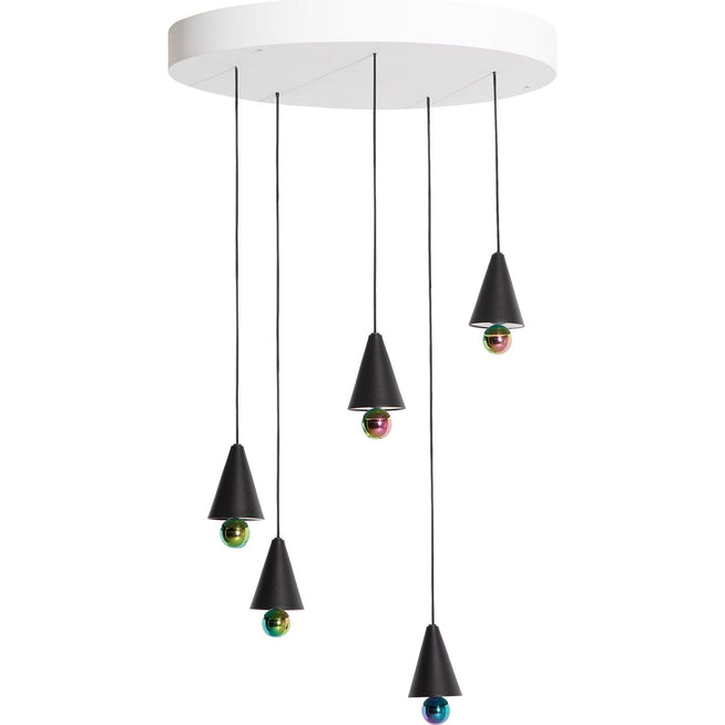 Photo of Pendant System Round Plate Black - Cluster Lamps - Daniel Emma - Black