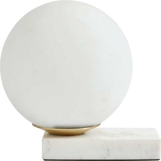 Photo of Enyo Table Lamp - Matte White with Marble