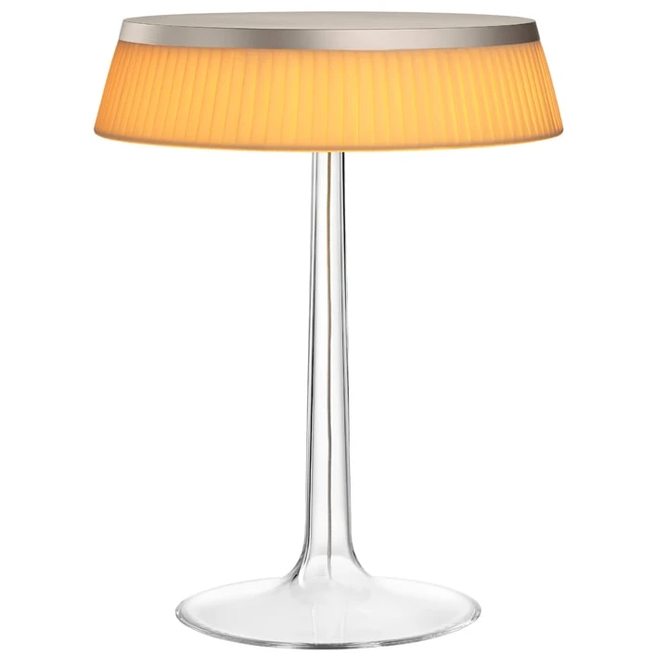 Photo of Bon Jour T Table Lamp Orange Fabric Shade - Matte Chrome