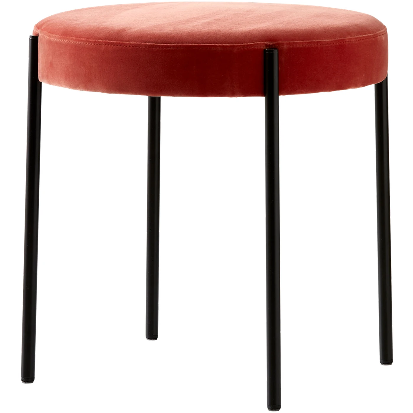 Series 430 Stool, Black Frame, Upholstered, Vidar, Col. 0152 - Sittpallar - Verner Panton - Grå - Metall/textilmaterial