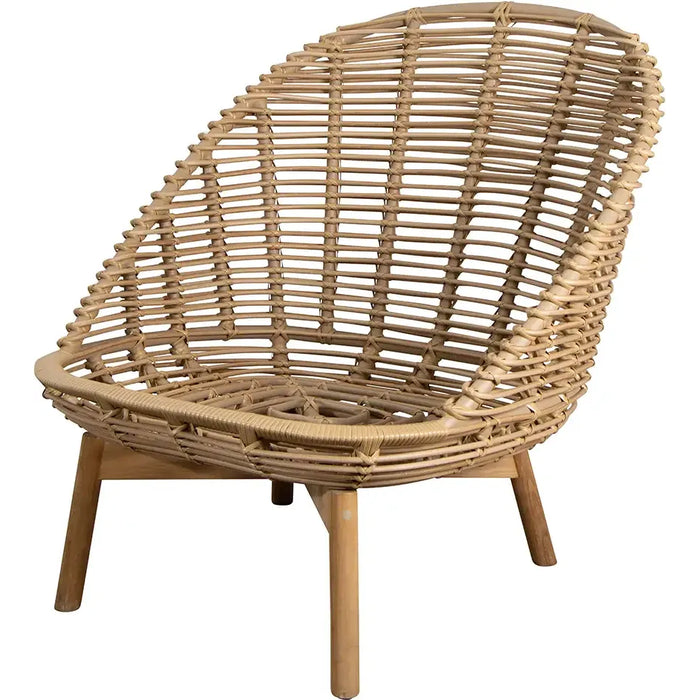 Photo of Hive Loungestol - Loungestol - Seat: Natural, Cane-line Weave Ut 3 / Cushion: Taupe, Cane-line Airtouch - W73 X D85 X H79 X Sh35 Cm