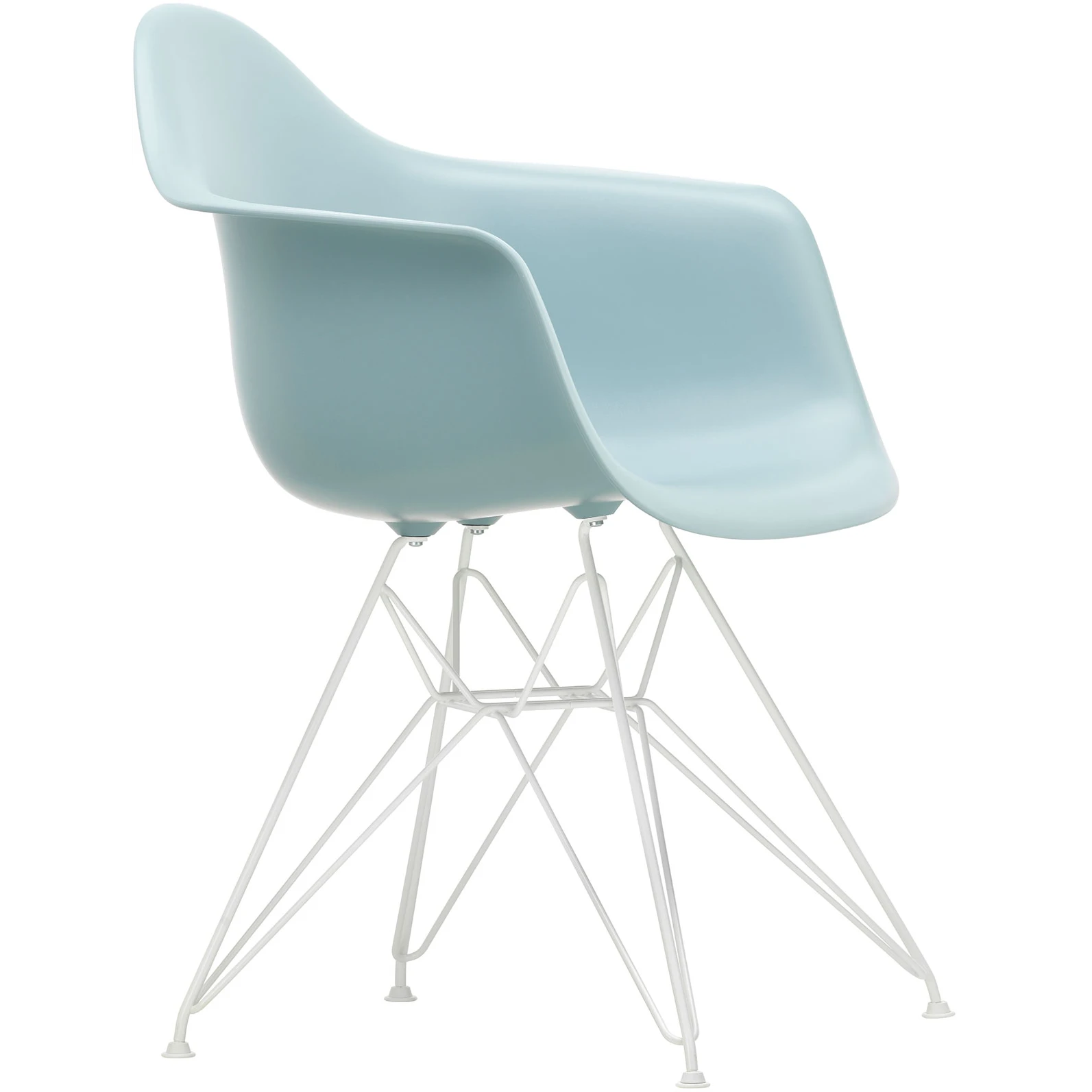 Eames Plastic Armchair Dar - 23 Ice Grey - White Base - Matstolar - Charles & Ray Eames - Grå - Metall/plast