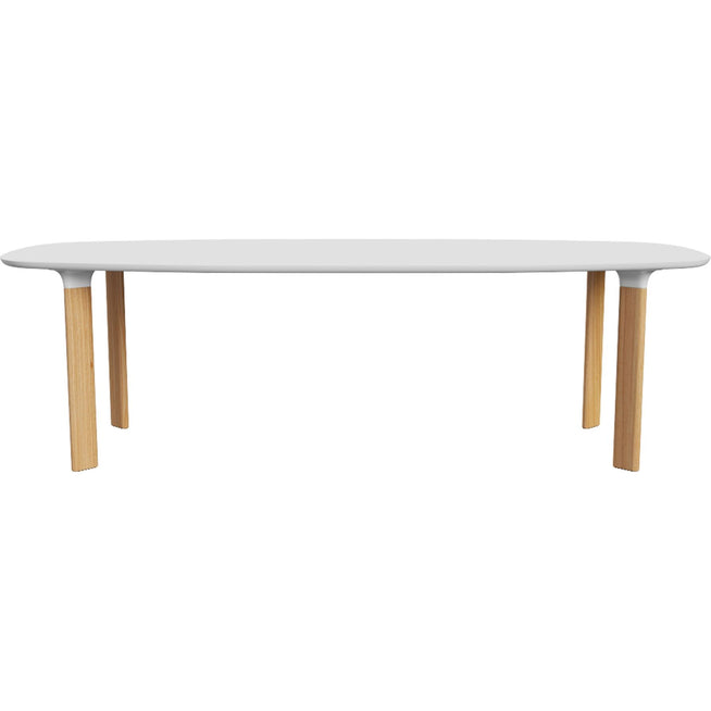 Photo of Jh83 Analogue 105x245 cm - laminate white - oak legs with white details - Dining table