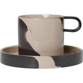 Thumbnail photo of Inlay Cup With Saucer - Kop - Sand/brown - Ø: 13.7 X H: 7.3 Cm