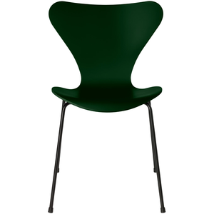 Photo of 3107 Sjuan, Lacquered, Evergreen, Underframe Black - Dining chairs - Arne Jacobsen - Green - Metal/wood