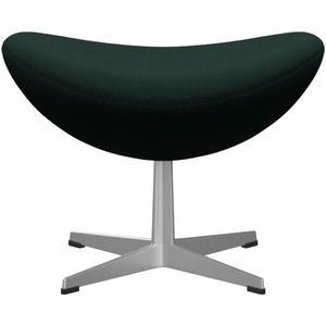 Photo of 3127 Ägget Footstool, Christianshavn 1161 Satin Polished Aluninium - Footstools - Arne Jacobsen - Metal/textile/synthetic