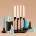 Thumbnail photo of Heima Candle Holder - Candlestick - Candlestick - Black - Ø: 8 x H: 6.5 cm