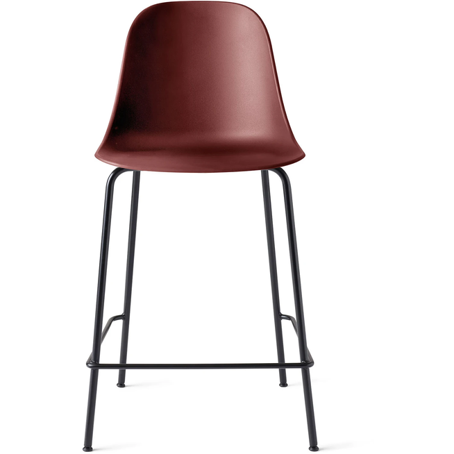 Photo of Harbour Counter Side Chair Black Steel Base Shell Burned Red - Barstolar & Barpallar - Norm Architects - Röd - Metall/syntetiskt/plast