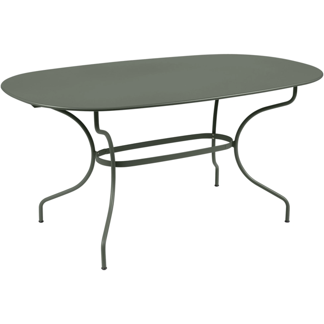 Photo of Opéra+ Oval Table 160 x 90, Rosemary - Outdoor dining table - green - metal