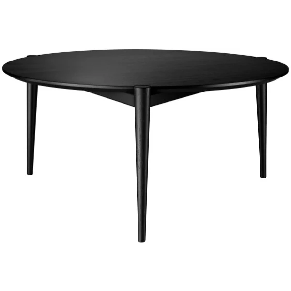 D102 Søs Coffee Table Ø85 Cm Oak Black Painted