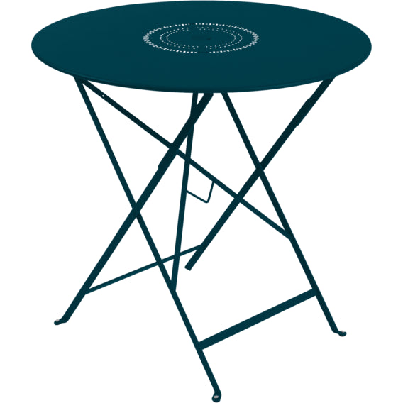 Photo of Floréal Table Ø 77 cm, Acapulco Blue - Outdoor dining table - Blue - Metal