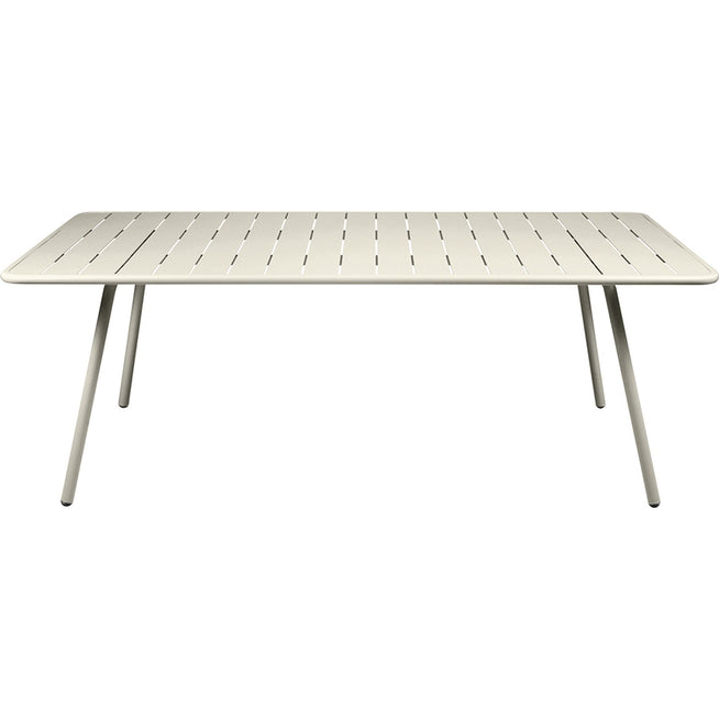 Photo of Luxembourg Table 207 X 100, Clay Grey - Outdoor Dining Table - Frédéric Sofia - Green,Grey - Metal