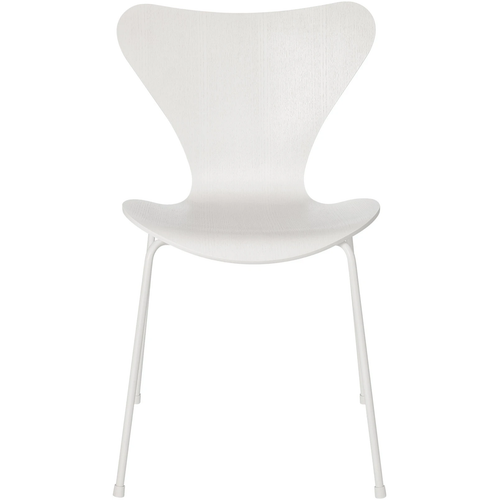 Photo of 3107 Sjuan Monochrome, coloured ash veneer, white - Dining chairs - Arne Jacobsen