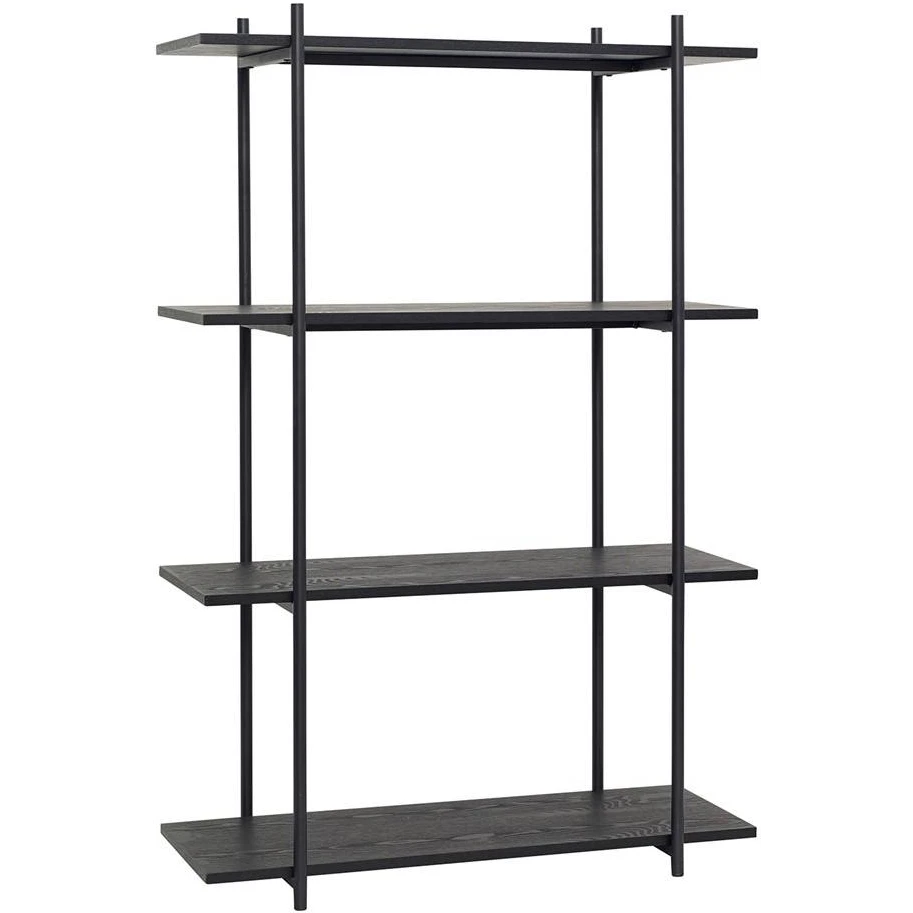 Black Metal Storage Cabinet with 4 Shelves