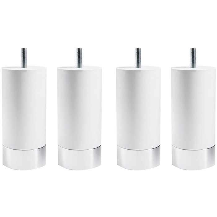 Photo of Cylinder bed legs with alu. Foot 23 cm - Bed legs - Wood-coloured