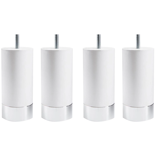Photo of Cylinder bed legs with alu. Foot 23 cm - Bed legs - Wood-coloured