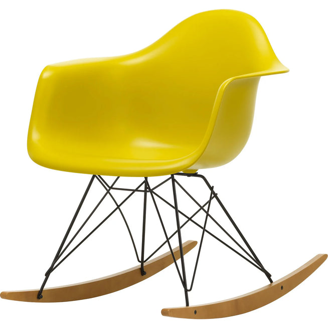 Photo of Eames Plastic Armchair Rar - 34 Mustard - Basic Dark Base - Golden Maple - Matstolar - Charles & Ray Eames - Gul - Metall/trä/plast