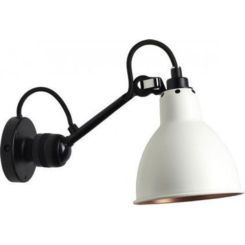 Photo of No. 304 Wall Lamp From Lampe Gras - Black Frame - Matte White/Copper Inside