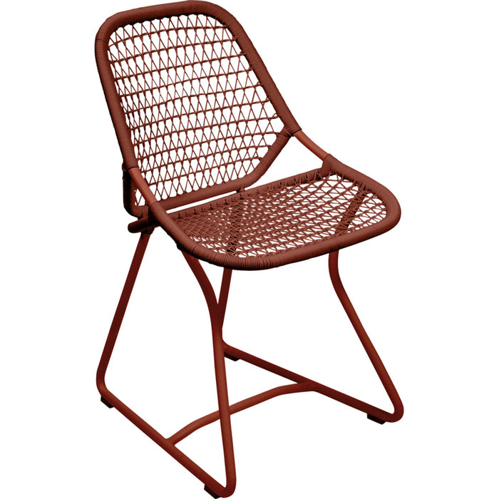 Photo of Sixties Chair, Red Ochre - Outdoor dining chairs - Frédéric Sofia - Red - Metal/synthetic