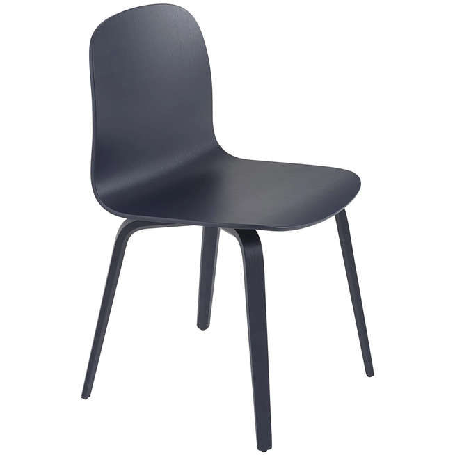 Photo of Visu Chair, Wood Base, Midnight Blue - Dining Chairs - Mika Tolvanen - Blue - Wood