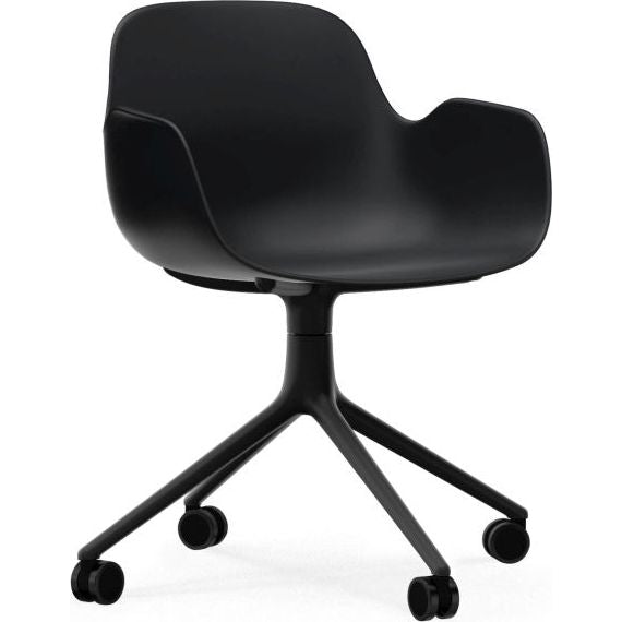 Photo of Form Armchair Swivel 4w Alu - Kontorstol - Black / Black Aluminum - H79 X W56 X D52 X Sh44 Cm