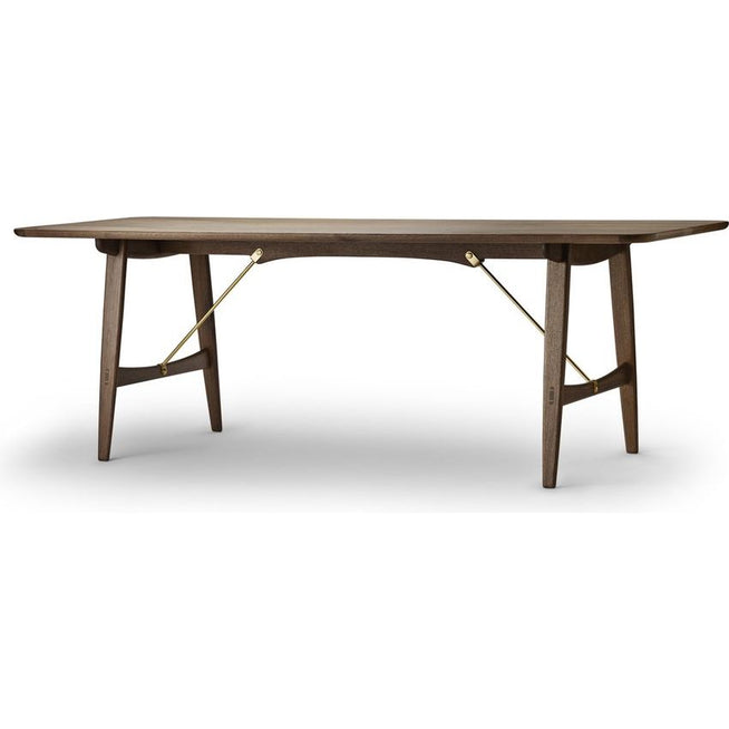 Photo of Bm1160 Hunting Table Dining Table Clear Lacquered Walnut-Brass