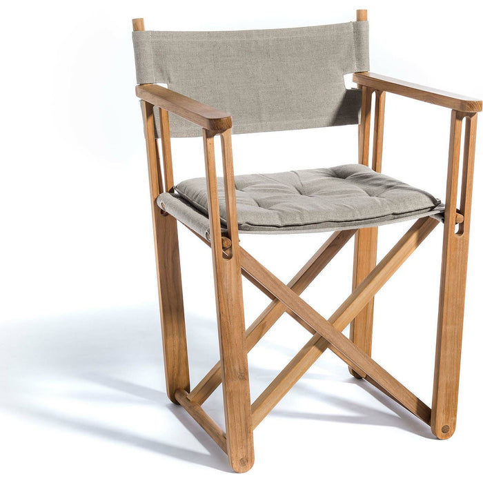 Photo of Kryss Dining Chair - Teak - Light Grey Ashe Fabric - Dining Chairs Outdoor