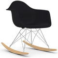 Eames Plastic Armchair Rar - 12 Deep Black - Chrome Base - Golden Maple - Matstolar - Charles & Ray Eames - Svart - Metall/trä/plast
