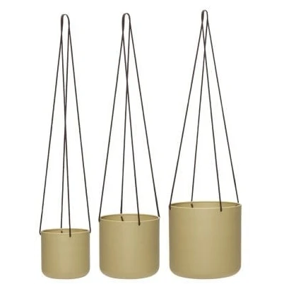 Bloom Hanging Flowerpots Beige Set of 3 Pieces