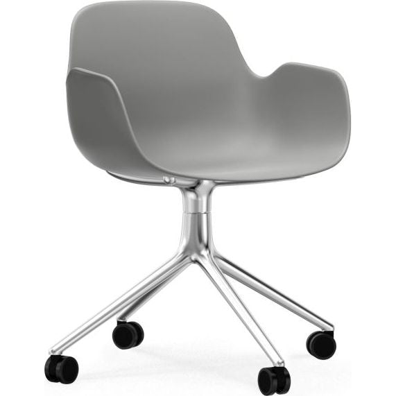 Photo of Form Armchair Swivel 4w Alu - Kontorstol - Grey / Aluminum - H79 X W56 X D52 X Sh44 Cm