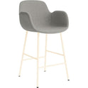 Form Bar Armchair 65 Cm Full Upholstery Cream Steel
