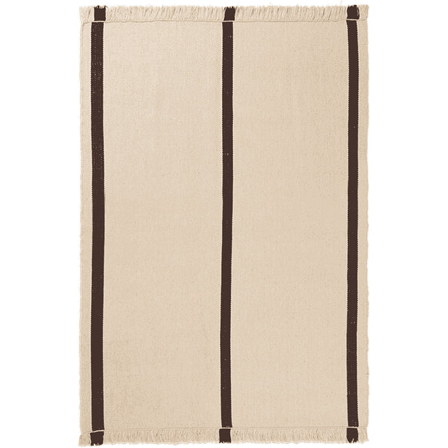 Photo of Calm Kelim Tæppe - Gulvtæppe - 140 X 200 - Off-white/coffee - W140 X D1 X H200 Cm