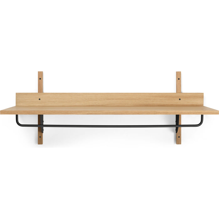Photo of Sector Rack Shelf - Knager - Oak/black Brass - W: 87 X H: 34 X D: 37 Cm