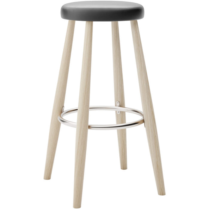 Carl Hansen - Ch56 High Stool, Soaped Oak, Leather Group C Sif - 98 - Bar stools & Bar stools - Hans J. Wegner - Wood - Leather/metal/wood