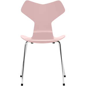 Photo of 3130 Grand Prix, Lacquered, Pale Rose, Underframe Chrome Steel - Dining chairs - Arne Jacobsen - Pink - Metal/wood