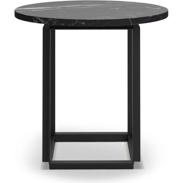 Photo of Florence Side Table Black Marquina Marble. Ø50 Cm. Black Stand