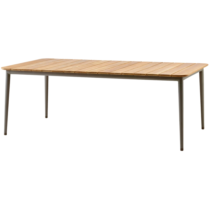 Core Dining Table, 210x90, Taupe, Table Top: Teak, Frame: Aluminium - Outdoor Dining Table - Foersom & Hiort-lorenzen Mdd - Beige - Metal/Wood