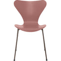 3107 Seven, coloured box, Venetian Red, Underframe Brown Bronze - Dining chairs - Arne Jacobsen - Red - Metal/wood