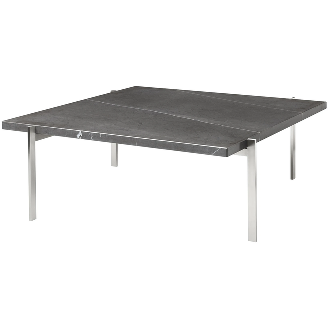 Photo of Pk61, Black Marble - Coffee Table - Poul Kjærholm - Black - Metal/Stone