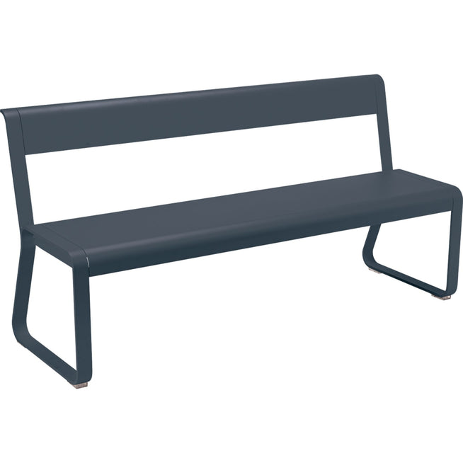 Photo of Bellevie Bench With Backrest Anthracite - Garden Benches - Pagnon & Pelhaître - Grey - Metal