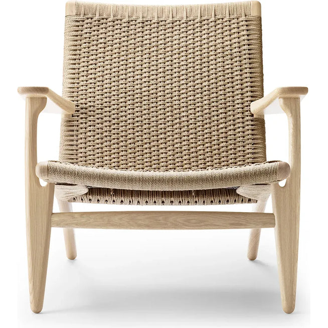 Photo of Ch25 Armchair Soaped Oak-Natural Wicker