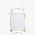 Thumbnail photo of Hanging lamp Z2 blond frame with white cotton Ø67x100cm