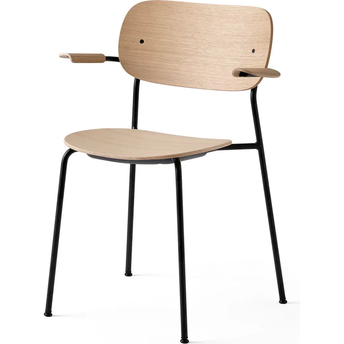 Photo of Co Chair Armrest Black Steel Base,natural Oak Seat - Matstolar - Norm Architects - Träfärgad - Metall/trä