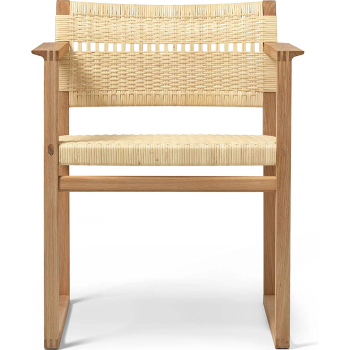Photo of Bm62 Rattan armchair, lacquered oak stand