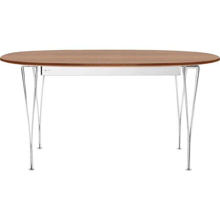 Photo of B620 Superellipse Extendable, Walnut veneer, Chrome - Dining table - Arne Jacobsen,bruno Mathsson,piet Hein